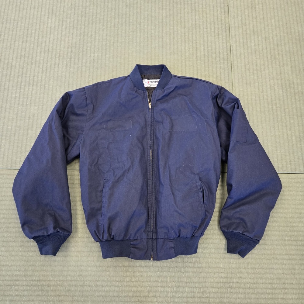 Aramark Work Jacket Mens Medium Navy Blue Bomber Quilted Lined VTG‎ Coat Detroit